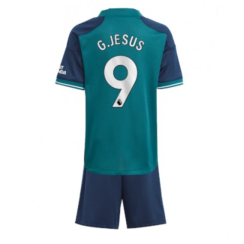 Dres Arsenal Gabriel Jesus #9 Rezervni za djecu 2023-24 Kratak Rukav (+ kratke hlače)